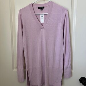 Lavender V-Neck Long Sleeve Sweater